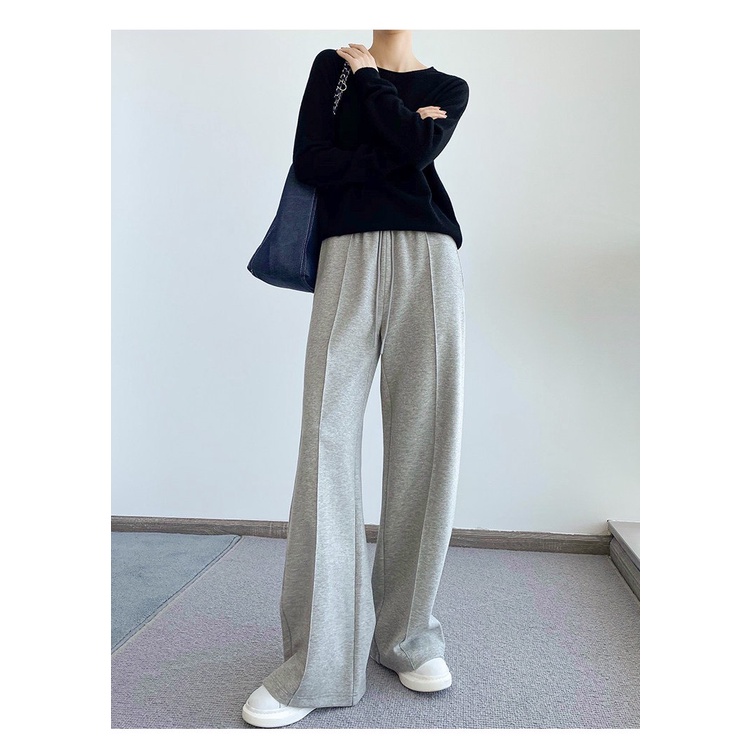 Quần Nỉ Ống Đứng Nữ Nam Xám Nhạt Đen Trơn Ulzzang Form Rộng Ống Xuông Unisex Basic Streetwear®. QNX01