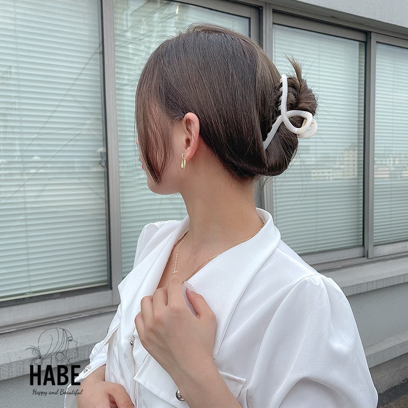 Kẹp tóc đẹp càng cua Hàn Quốc Ulzzang basic màu trơn HABE PKT06