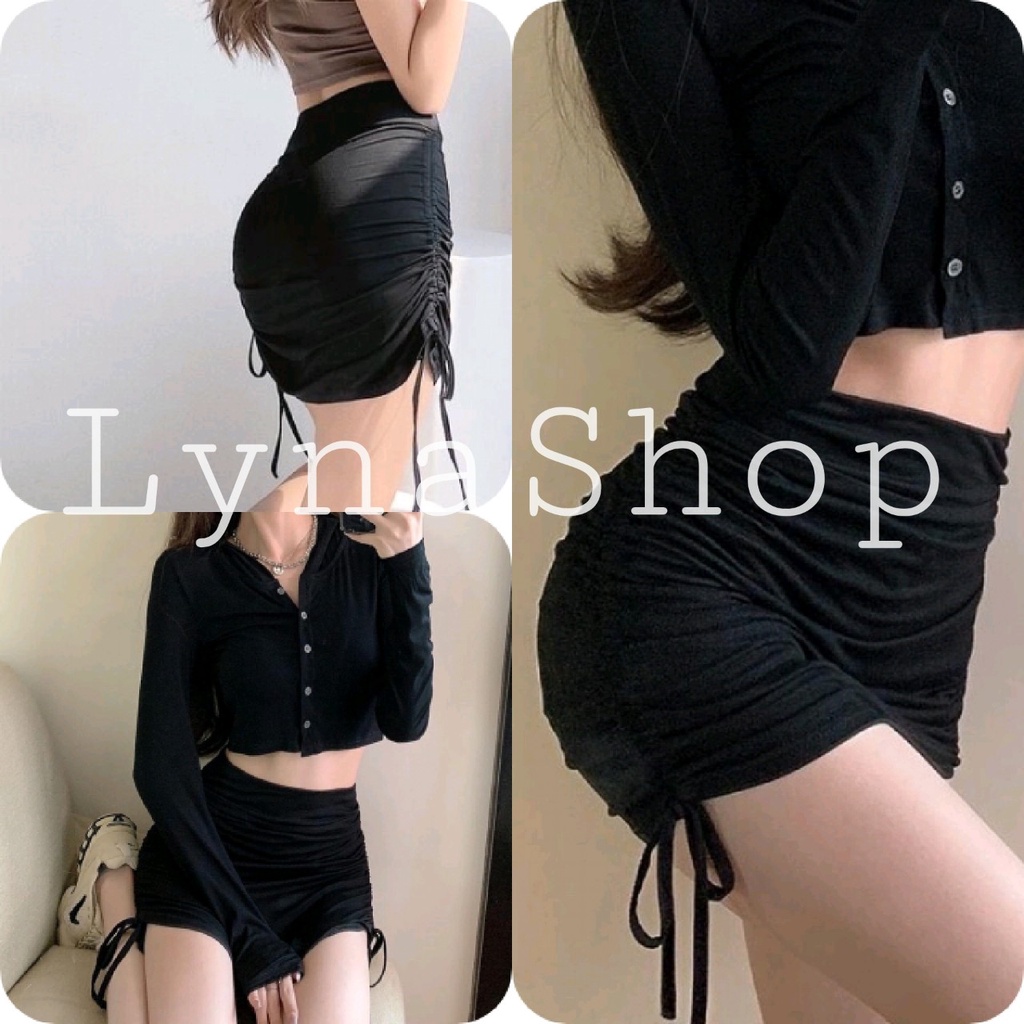 Chân Váy Nhúm Dây Rút Hông 🦋 Váy Nữ Ngắn Chất Borip 🦋
