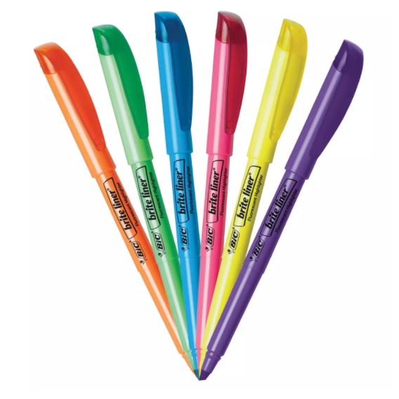 BÚT DẠ QUANG NHIỀU MÀU BIC Brite Liner Chisel Tip Highlighters