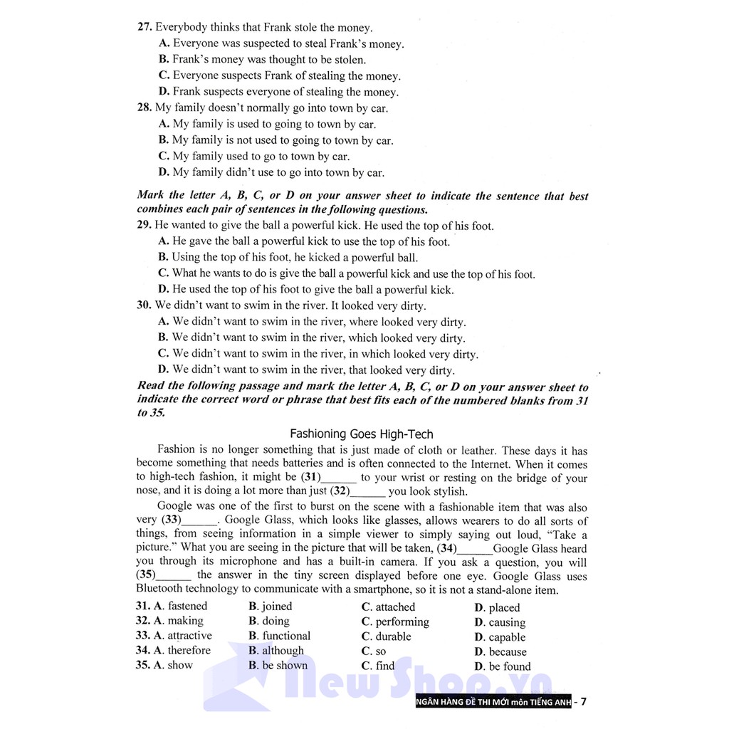 [Mã LIFEXANH24 giảm 10% đơn 99K] Sách - Ngân Hàng Đề thi Mới Môn Tiếng Anh Luyện Thi THPT - Lưu Hoằng Trí | BigBuy360 - bigbuy360.vn