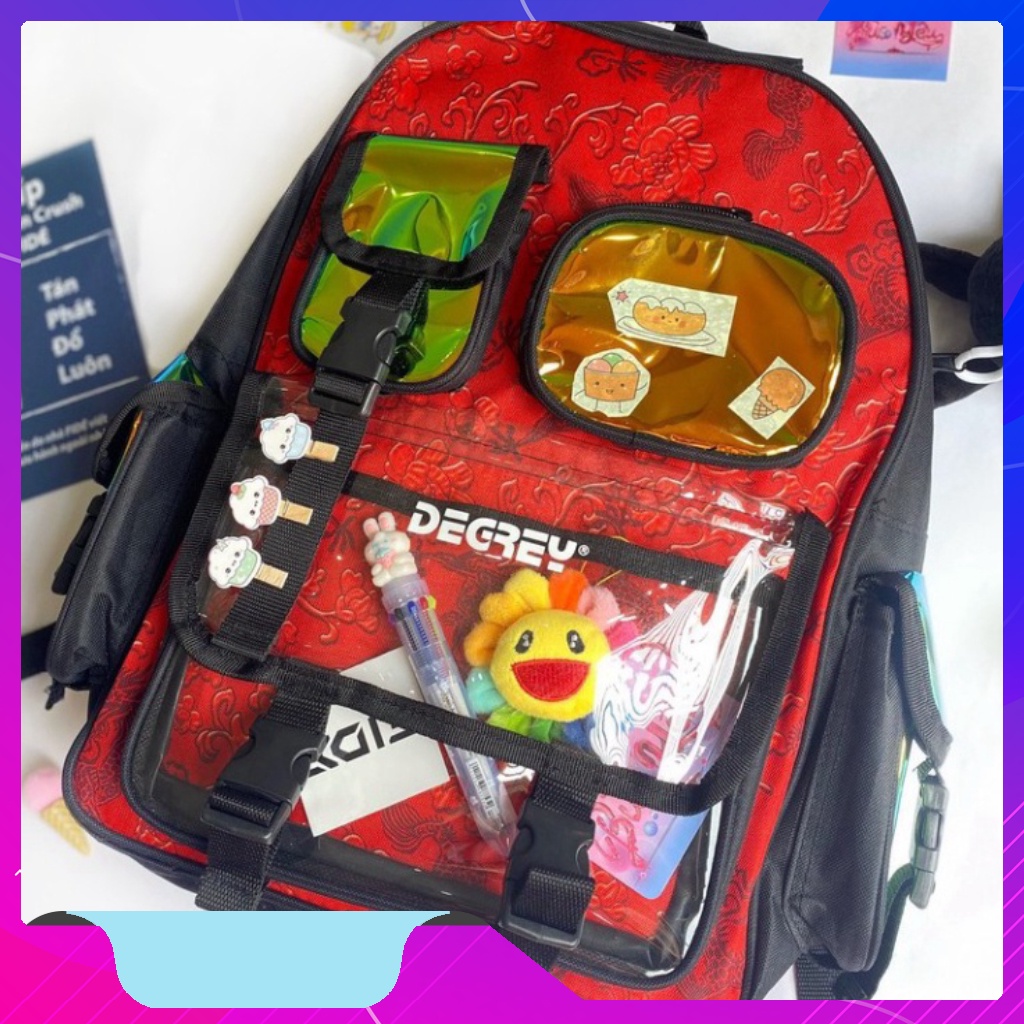 Balo Degrey Đỏ Backpack degrey Red phiên bản giới hạn tết thời trang đi học đi chơi