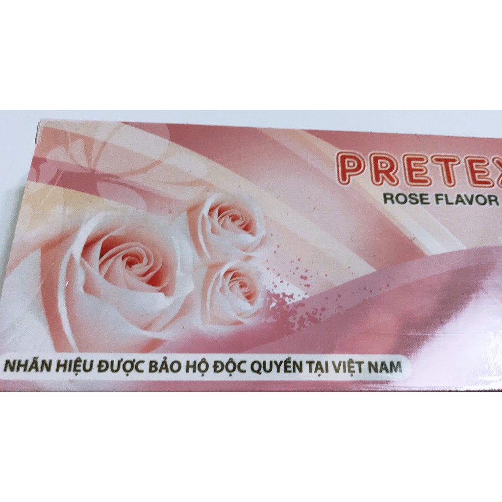 Bao cao su Pretex ROSE FLAVOR - HỘP 10 CÁI - HOA HỒNG