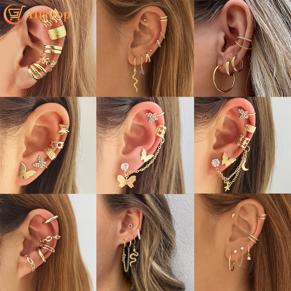 Bộ Khuyên Tai Đính Đá Phong Cách Vintage Dành Cho Nữ