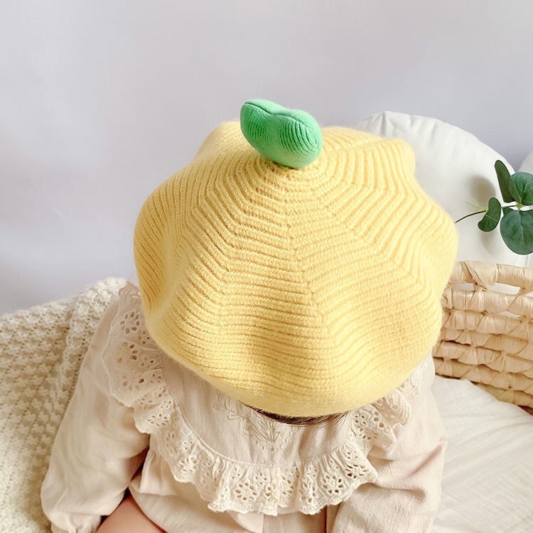 Mũ Beret Dệt Kim Phong Cách Mới Cho Bé Gái Sơ Sinh