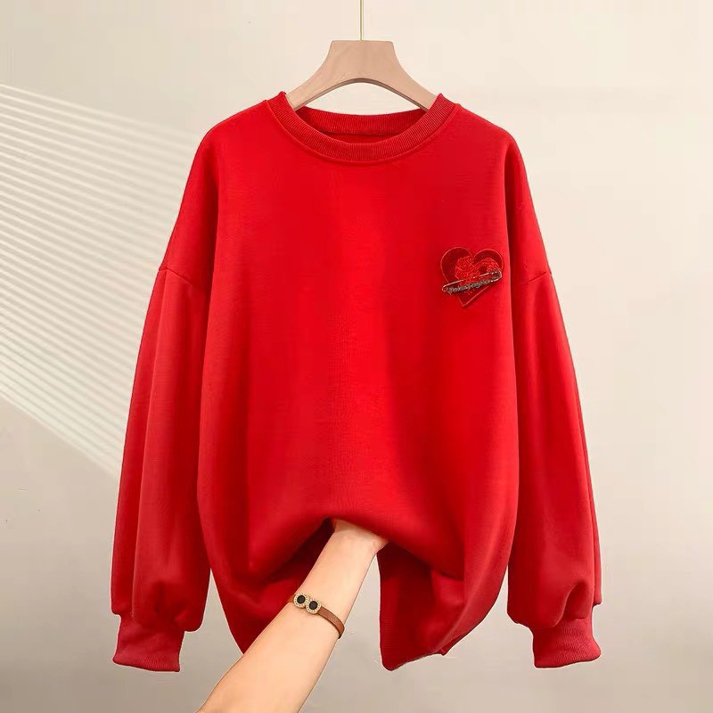 Áo nỉ nữ kim băng hình tim đáp nổi 3 màu