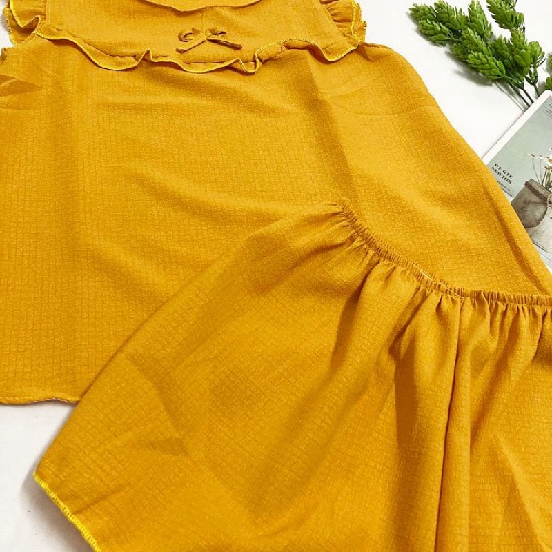 Đồ bộ mặc nhà freesize từ 40-45kg, đồ bộ cho nữ, cho bé gái lớn vải cát mềm - B04