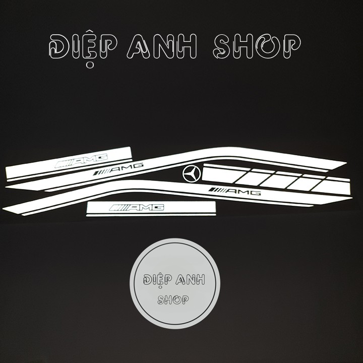 Tem xe SH - Tem chỉ AMG phản quang màu Trắng  - Tem SH chế