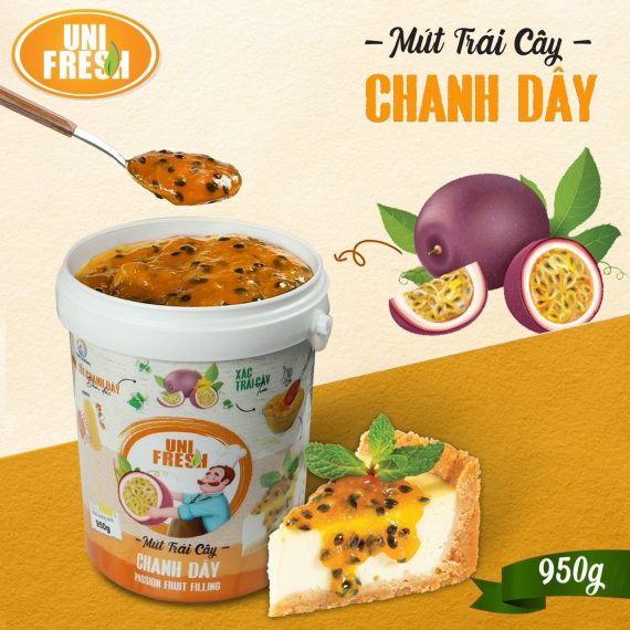 Mứt Chanh Dây/Việt Quất/ Mâm Xôi/ Đào/ Dây Tây/ Dứa/ Dừa Non Lá Dứa Unifresh 950G
