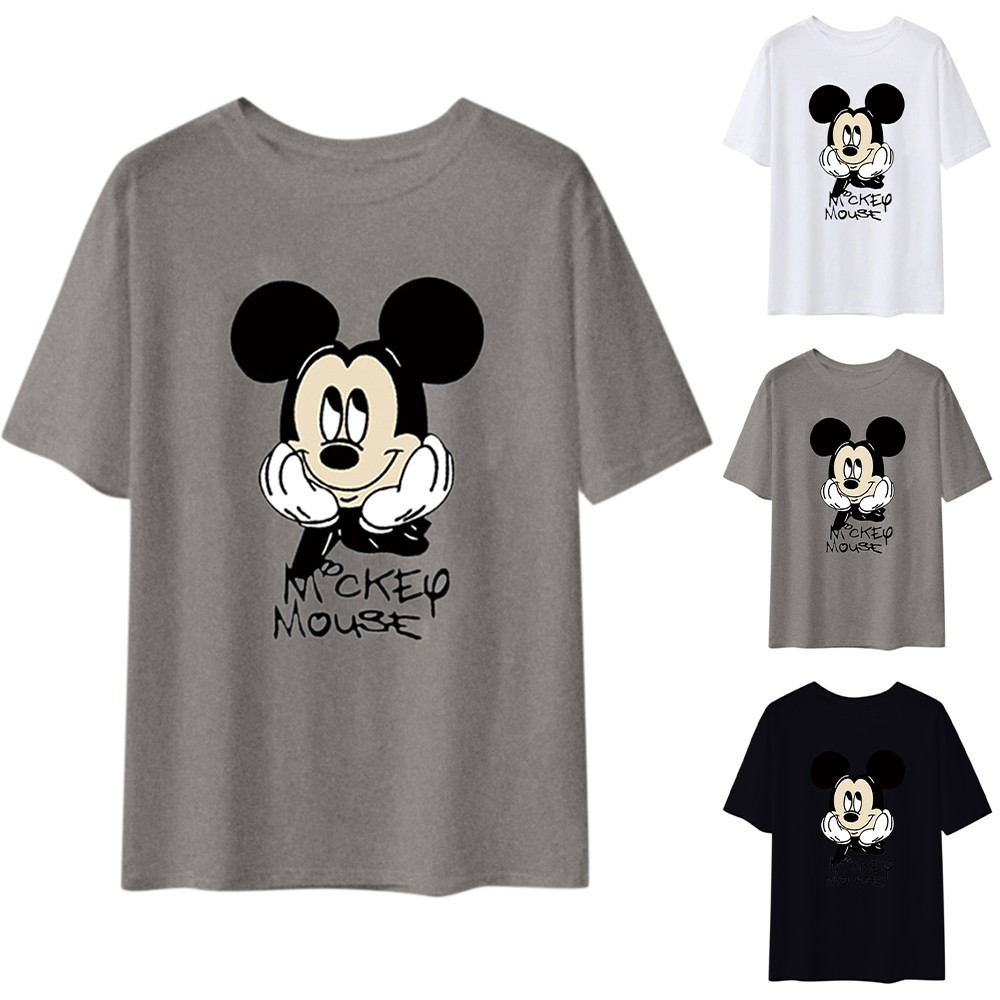 Áo Thun Nữ Tay Ngắn Dáng Rộng In Hình Chuột Mickey