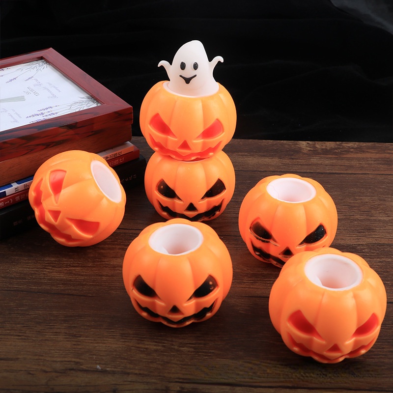 Đồ Chơi Bóp Mềm Hình Ma Bí Ngô Màu Sắc Ngẫu Nhiên Dùng Để Trang Trí Halloween