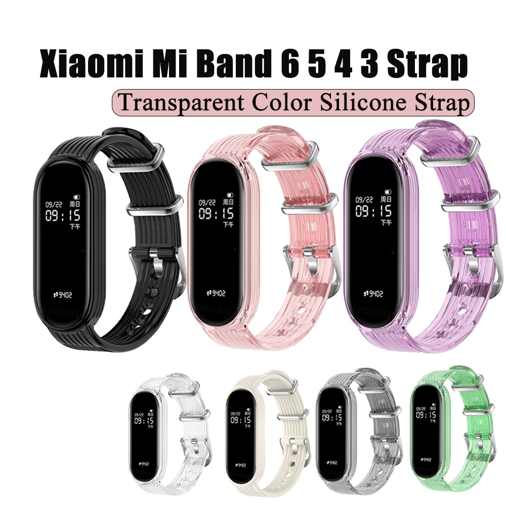 Dây Đeo Thay Thế Bằng Silicone Trong Suốt Cho Xiaomi Mi Band 7 6 5 4 3 Xiaomi Miband 6 5 band6