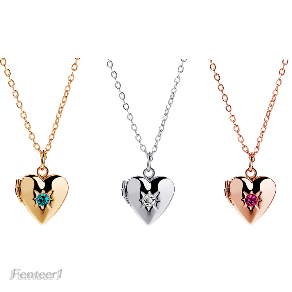 [FENTEER1] Fashion Heart Photo Frame Necklace Openable Pendant Accessories Locket Charm