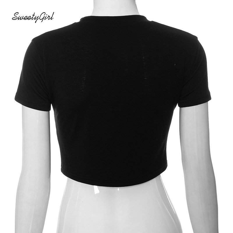 Áo Thun Croptop Tay Ngắn Cổ Tròn In Chữ Thời Trang 2022 Quyến Rũ Cho Nữ
