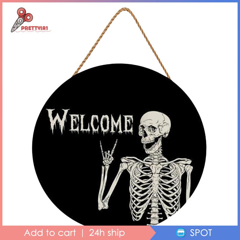 Bảng Gỗ Treo Trang Trí Chủ Đề Halloween Prettyia1