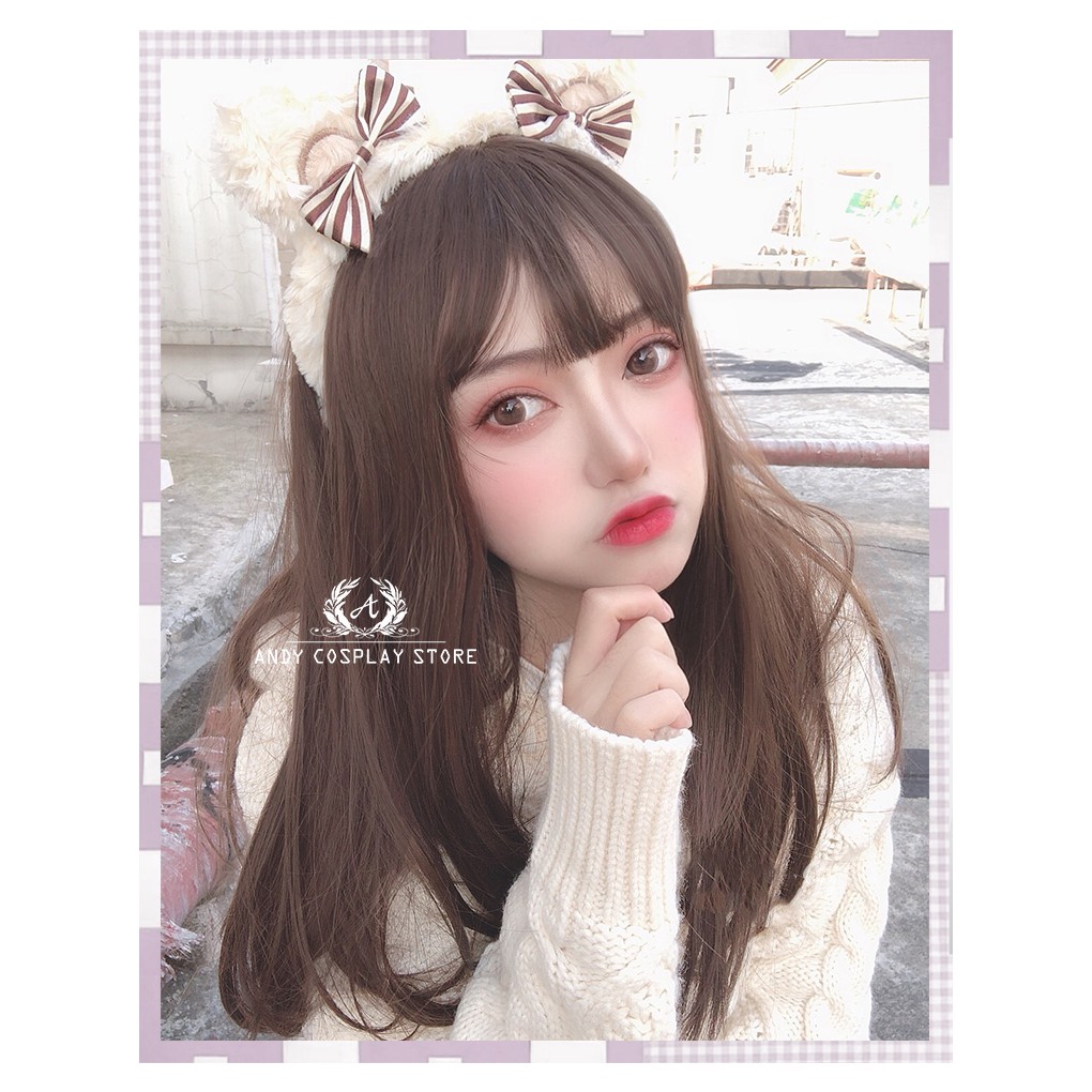 [CÓ SẴN] Tóc giả/ Wig teen mái bằng thưa cụp đuôi Hengji T18