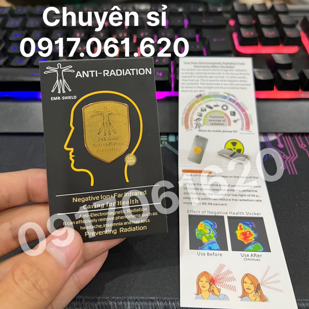 Miếng chip dán ngăn cản bức xạ điện từ , triệt sóng giúp chống tác động bức xạ điện từ gây hại cho người