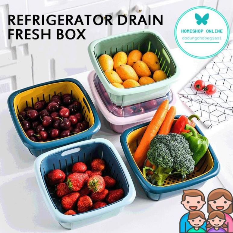 Rổ có nắp đậy - Rổ Hộp đựng thực phẩm rau củ quả có nắp đậy - Rổ đa năng 3in1 - Rổ nhựa có nắp giá sỉ