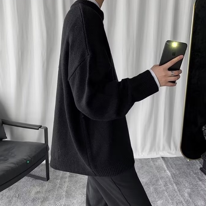 Áo Sweater Dáng Rộng Màu Sắc Đơn Giản Phong Cách Retro Harajuku áo len đẹp áo len nữ form rộng áo len nữ kiểu hàn quốc