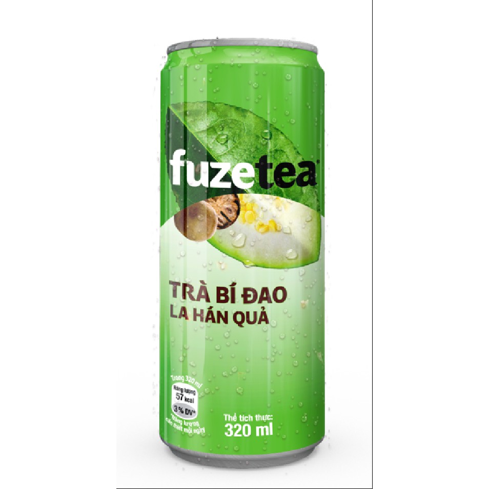 Thùng 24 lon Trà Bí Đao La Hán Quả Fuzetea Lon (320ml/lon x 24).