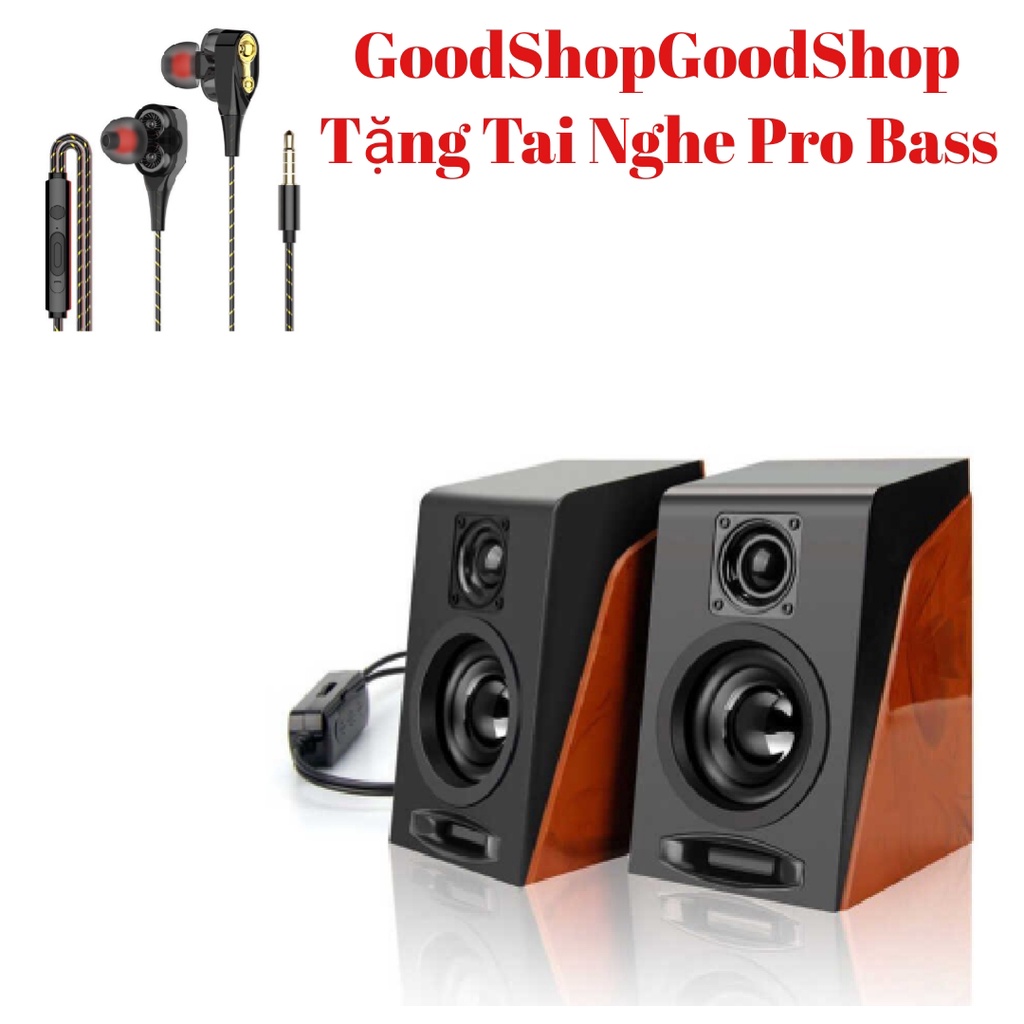 Loa Máy Tính Loa Để Bàn 950 Cao Cấp Âm Thanh Siêu Trầm Hỗ Trợ USB 2.0 bộ 2 loa tặng tai nghe siêu bass 110