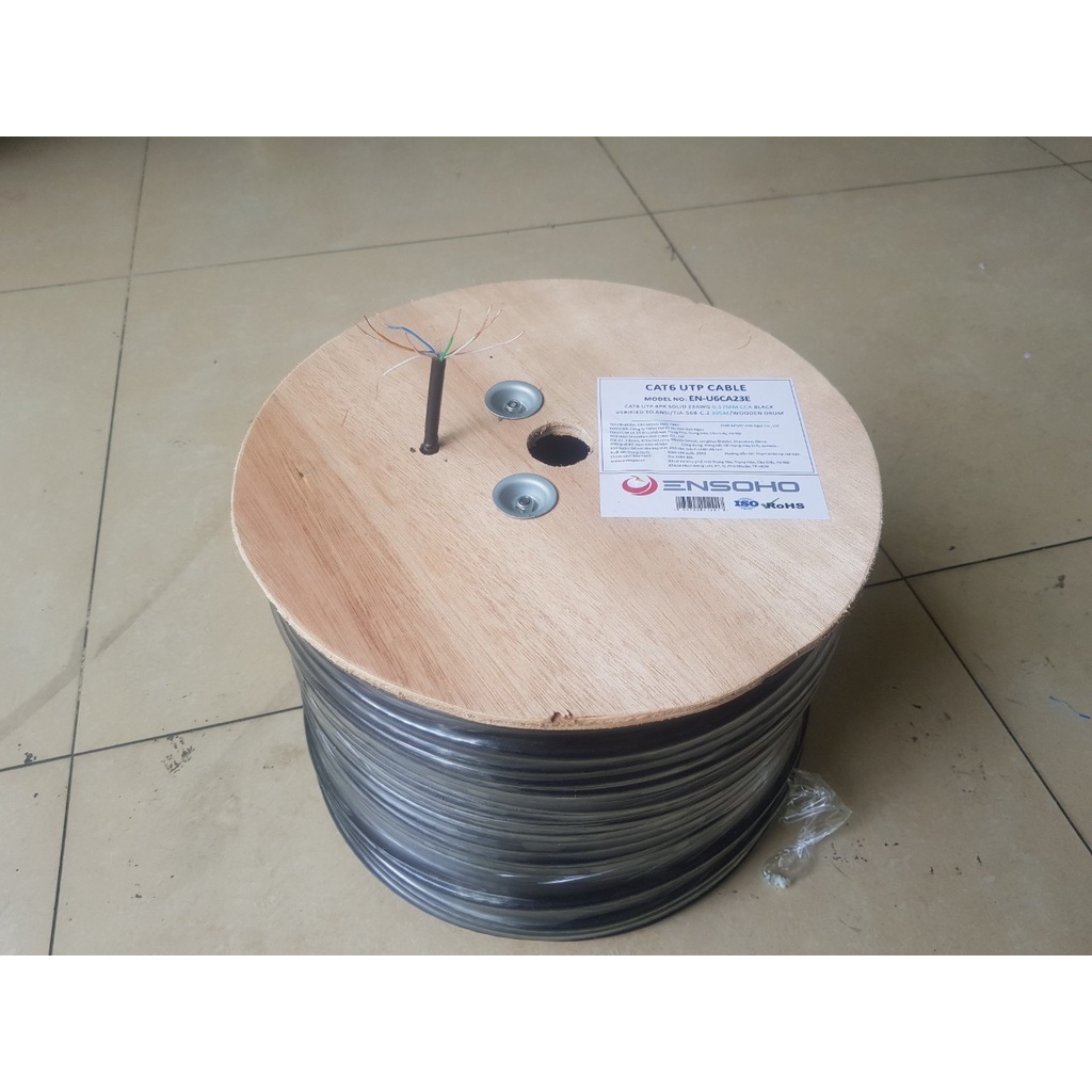 100m đến 120m cáp mạng ngoài trời ENSOHO chuẩn UTP Cat6 lõi CCA