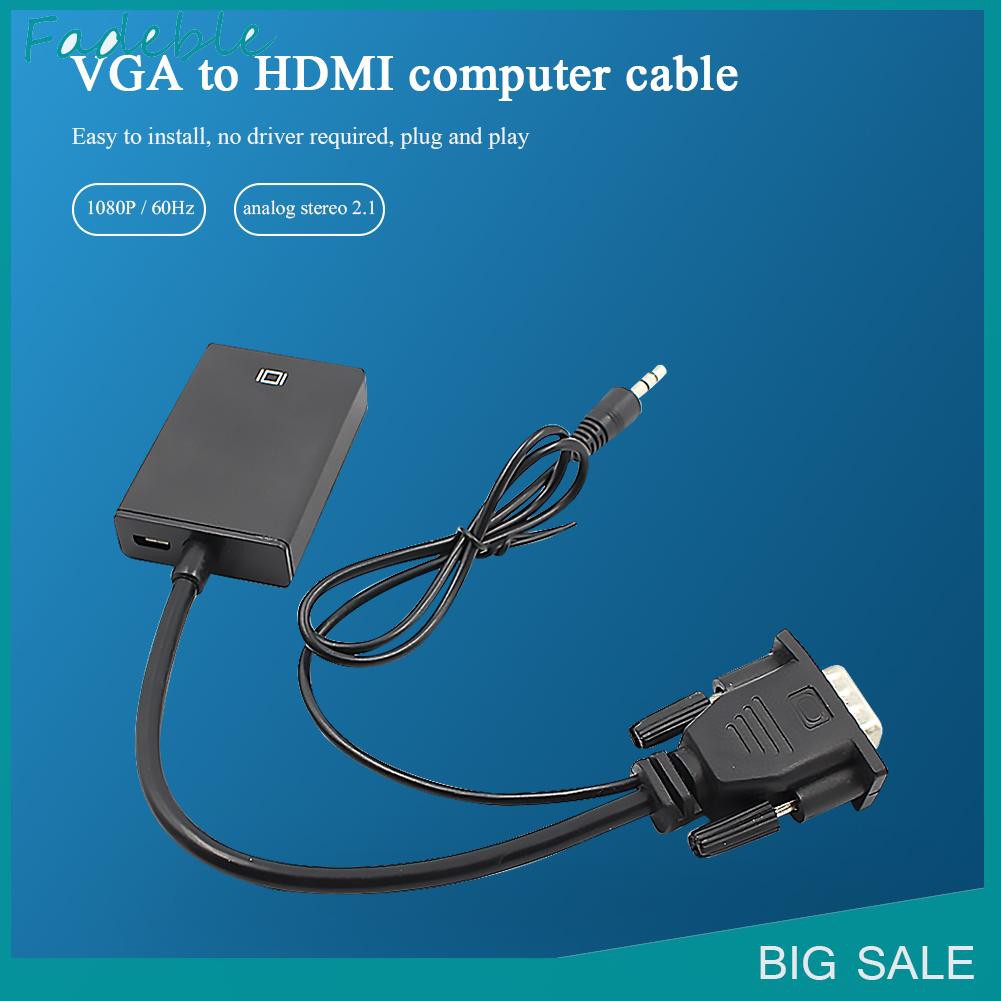 Bộ Chuyển Đổi Vga Đầu Đực Sang Hdmi Đầu Cái 3.5mm
