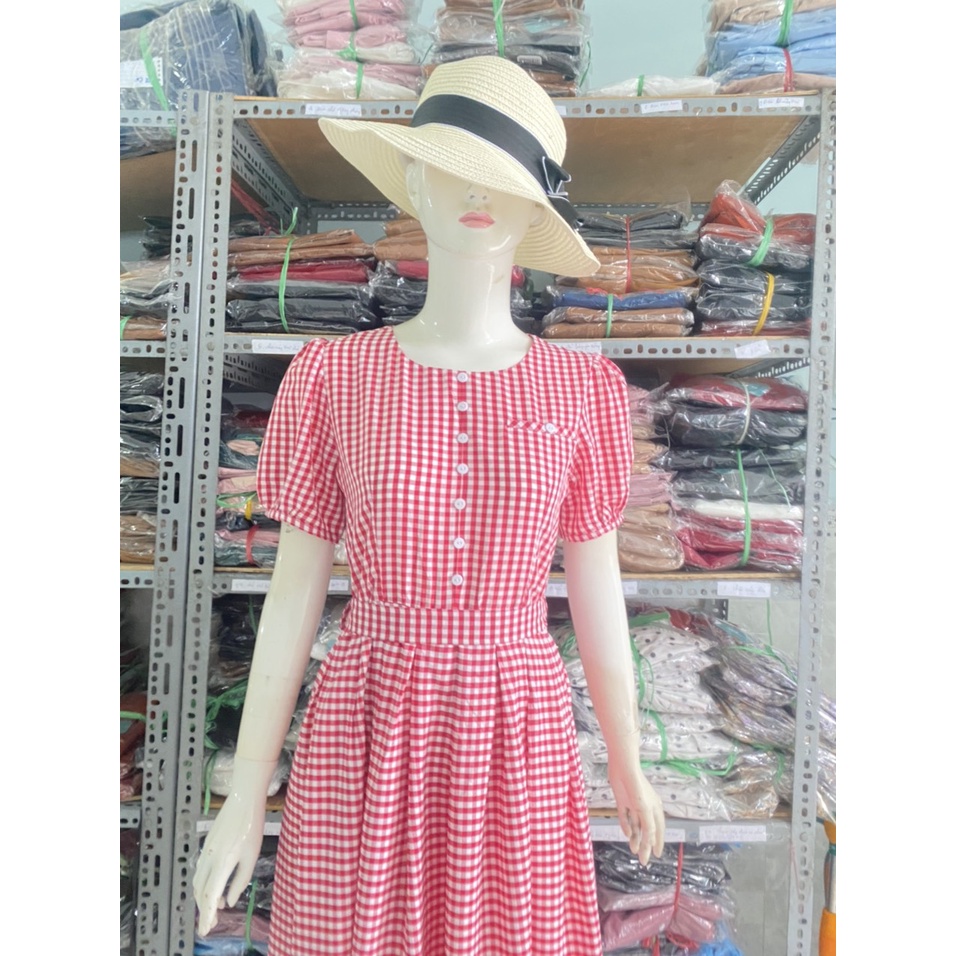 Đầm sọc vintage sang chảnh