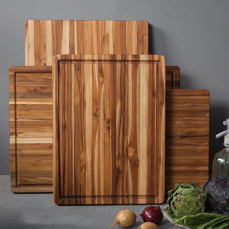 Thớt gỗ teak kháng khuẩn siêu cứng không mùn, chống nứt  50 X 38 CM - MasterChef Teak Wood Cutting Board