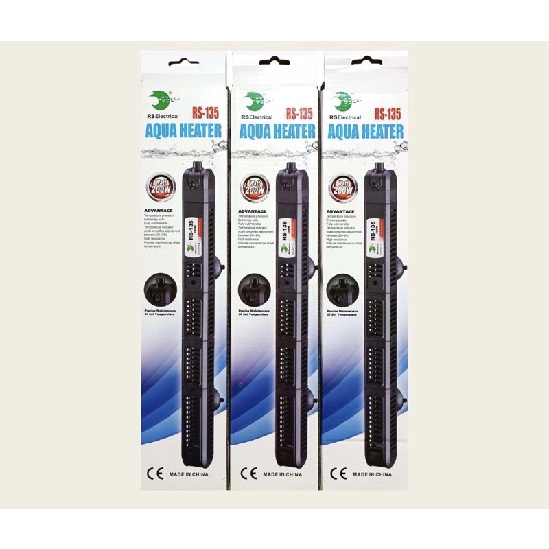 Cây sưởi ấm hồ cá RS Electrical Có Vỏ Bọc Nhựa RS-135 Bảo Vệ Chống Bỏng, An Toàn