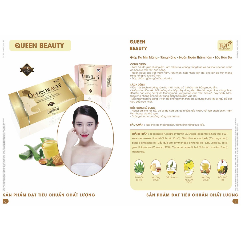 Tinh Chất Trắng Hồng Da Queen Beauty  -  Tonic Pharma  - Sáng Hồng Mềm Mịn Màng Cho Làn Da Tươi Trẻ - 150G