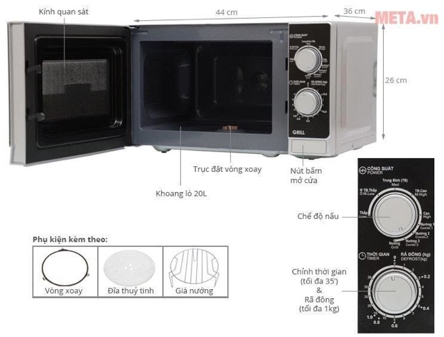 Lò Vi Sóng Có Nướng Sharp R-G222VN-S BH 12 Tháng