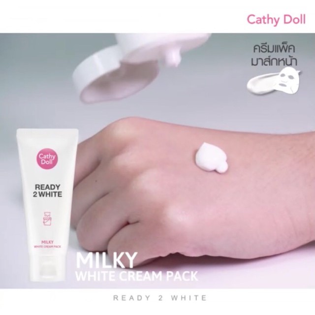(MẪU MỚI) Mặt Nạ Ủ Trắng Da Cấp Tốc Cathy Doll Ready 2 White Milky White Cream Pack 100ml - Thái Lan