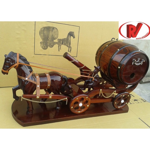 XE NGỰA ĐƠN 1 PHÁO KÉO TRỐNG RƯỢU VANG