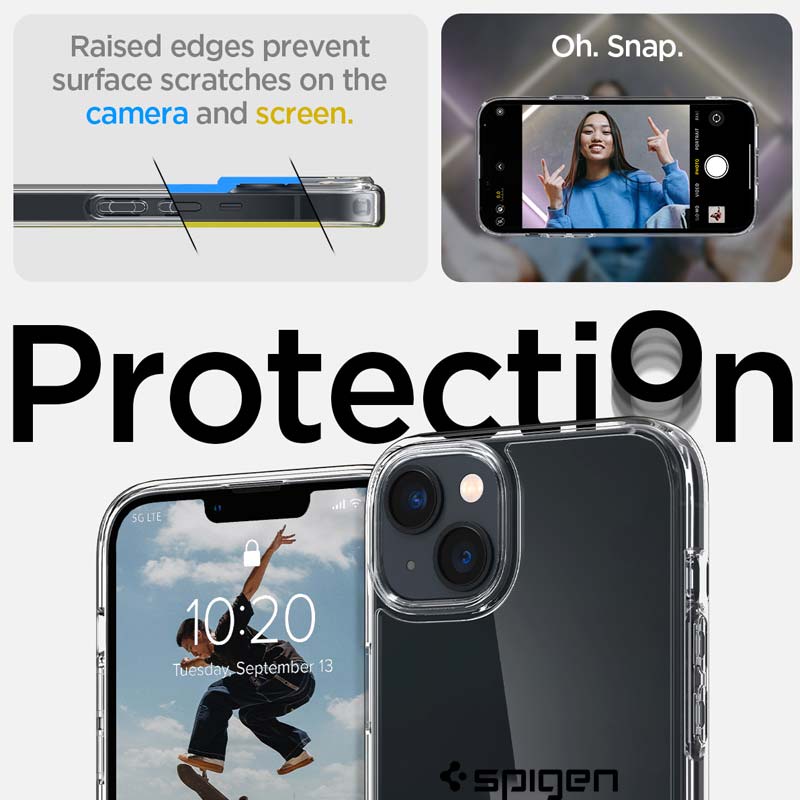 Ốp Lưng IP 14/14 Plus/14 Pro/14 Pro Max SPIGEN Ultra Hybrid Crystal Clear