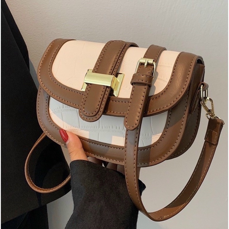 Túi đeo chéo dáng bầu phong cách vintage Hàn Quốc siêu xinh (hàng chuẩn ảnh)