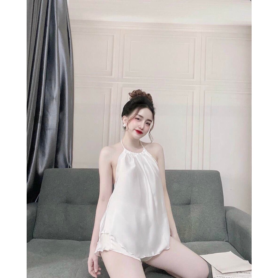 Đồ ngủ Sexy Nữ, Set Yếm Ngủ chất Latin mềm mịn quyến rũ free size dưới 58Kg | BigBuy360 - bigbuy360.vn