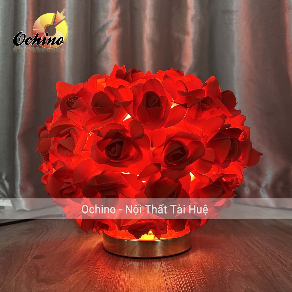 Đèn Ngủ Để Bàn Hoa Hồng Mẫu Chân Vàng Bệt Dùng Làm Quà Tặng, Quà Cưới, Trang Trí Phòng Cưới (Có Sẵn)