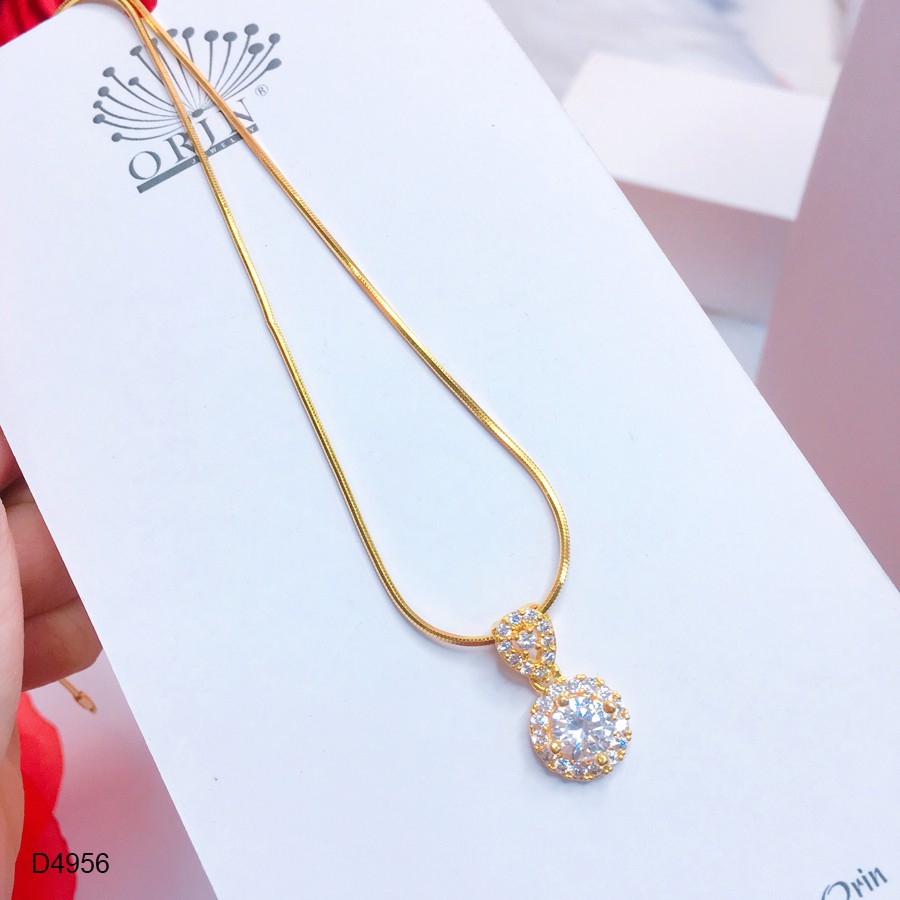 Dây chuyền nữ dạng mì mặt tròn đính đá thiết kế cao cấp Orin D4956