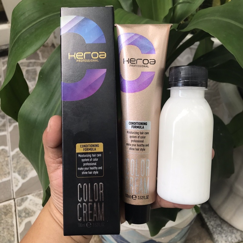 (Dear hot)Tặng kèm oxy)MÀU NHUỘM VÀNG SÁNG KEROA COLOR HAIR 100ml/100ml