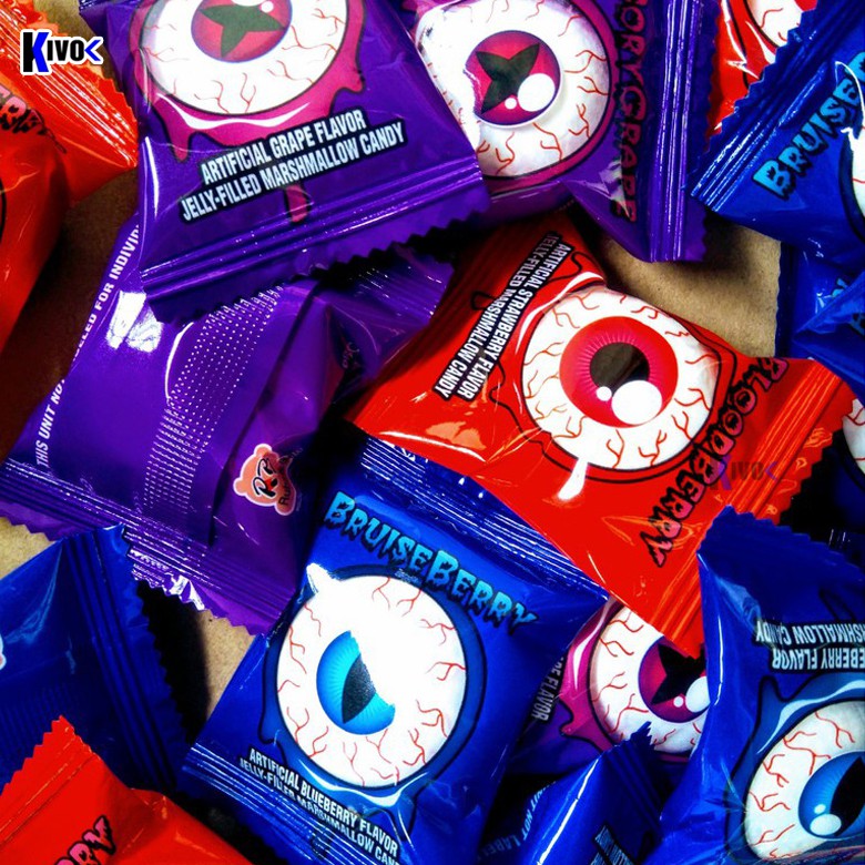 Kẹo Marshmallow Hình Con Mắt Hàn Quốc Gói 250g - Kẹo Dẻo Mềm, Kẹo Halloween, Kẹo Ma, Kẹo Hoạt Hình, Kẹo Lễ Hội - Kivo