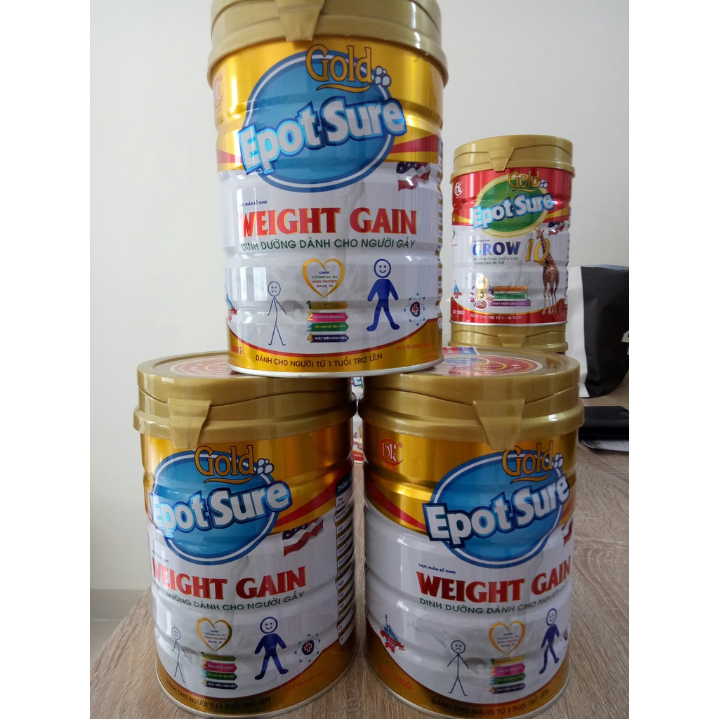 Sữa bột tăng cân cho trẻ nhẹ cân, suy dinh dưỡng Weight Gain Epotsure lon 900g