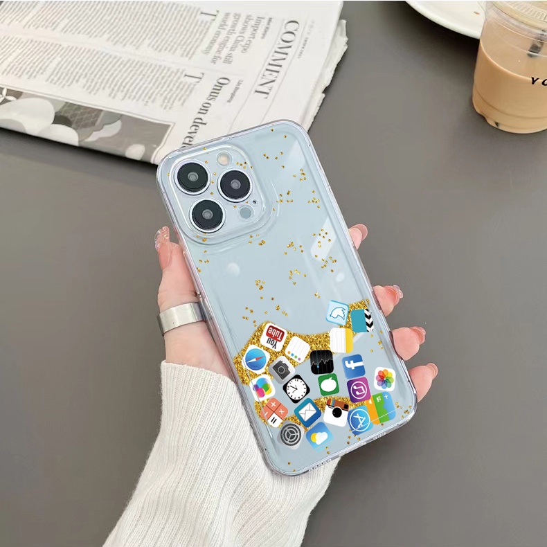 Ốp Điện Thoại TPU Gel Trong Suốt In Logo Ứng Dụng Vui Nhộn Cho Samsung Galaxy S22 Plus Note 20 Ultra 10 S21 FE S20