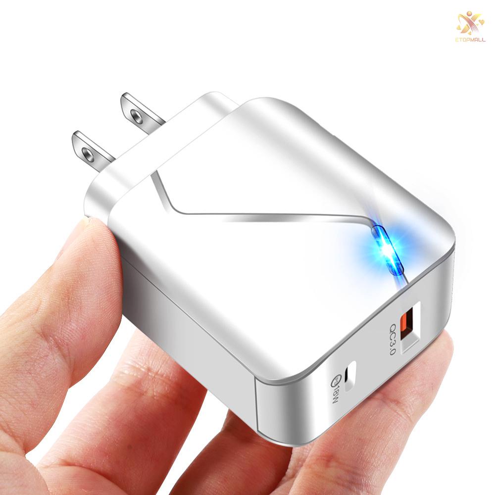 Củ Sạc Nhanh Et 18w Pd Usb 2 Cổng Cho Iphone