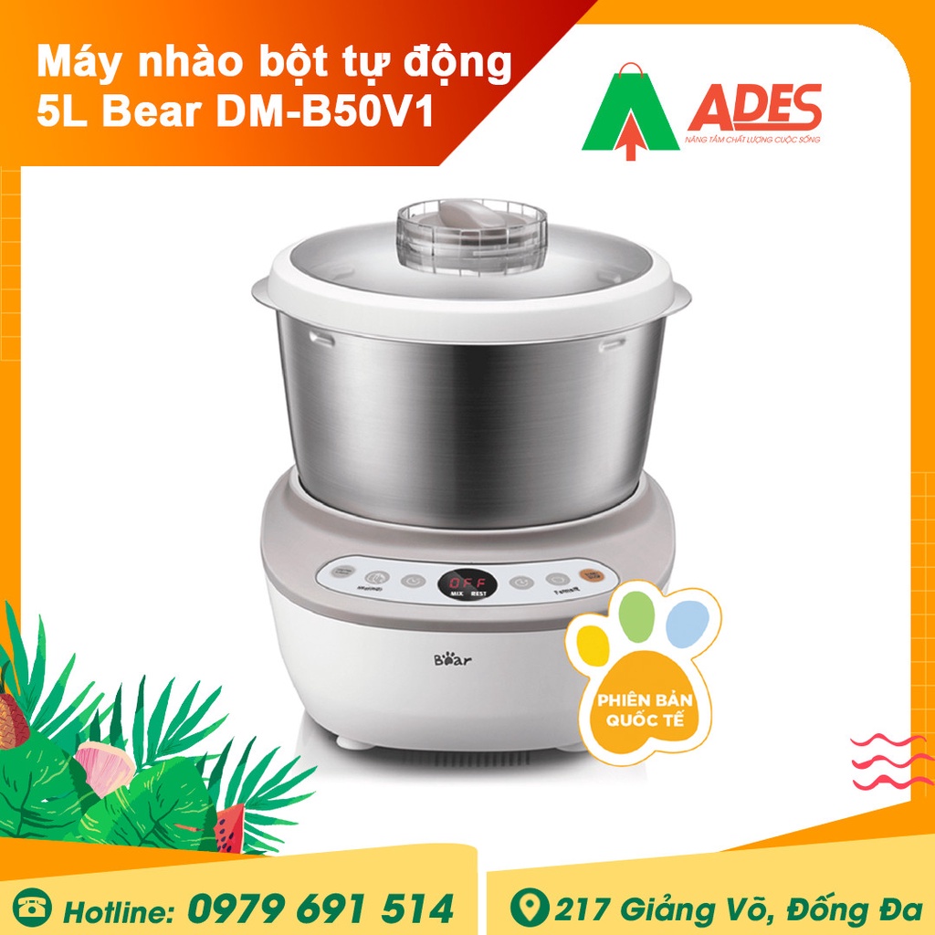 Máy nhào bột tự động Bear DM-B50V1 3,5L/5L/7L - Chính Hãng - Máy Nhồi Bột, Nhào Bột Tự Động Đa Năng