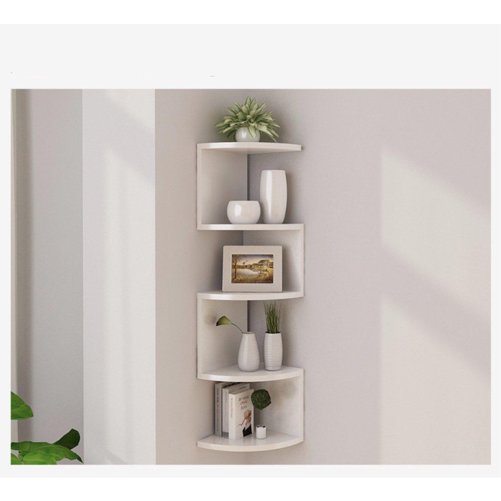 Kệ góc không đóng đinh Wall Rack Corner (trắng) - Home and Garden