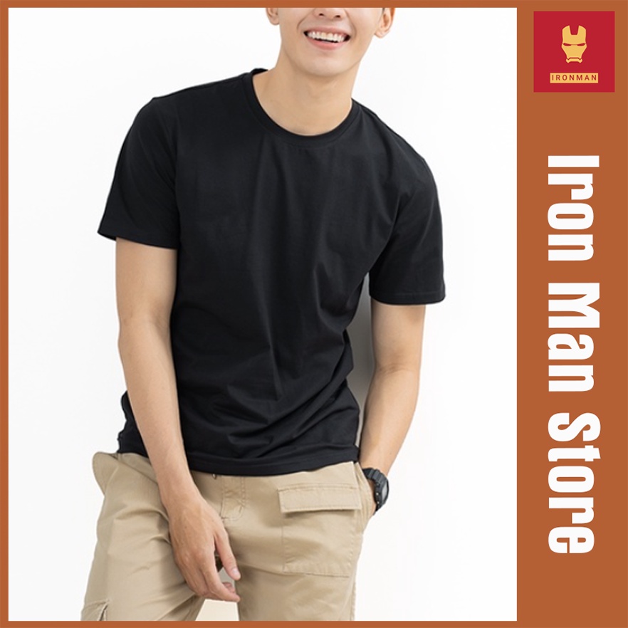 Áo Thun Nam trơn Cổ Tròn Cao Cấp phông Tay Ngắn, chất cotton bề mặt vải mềm