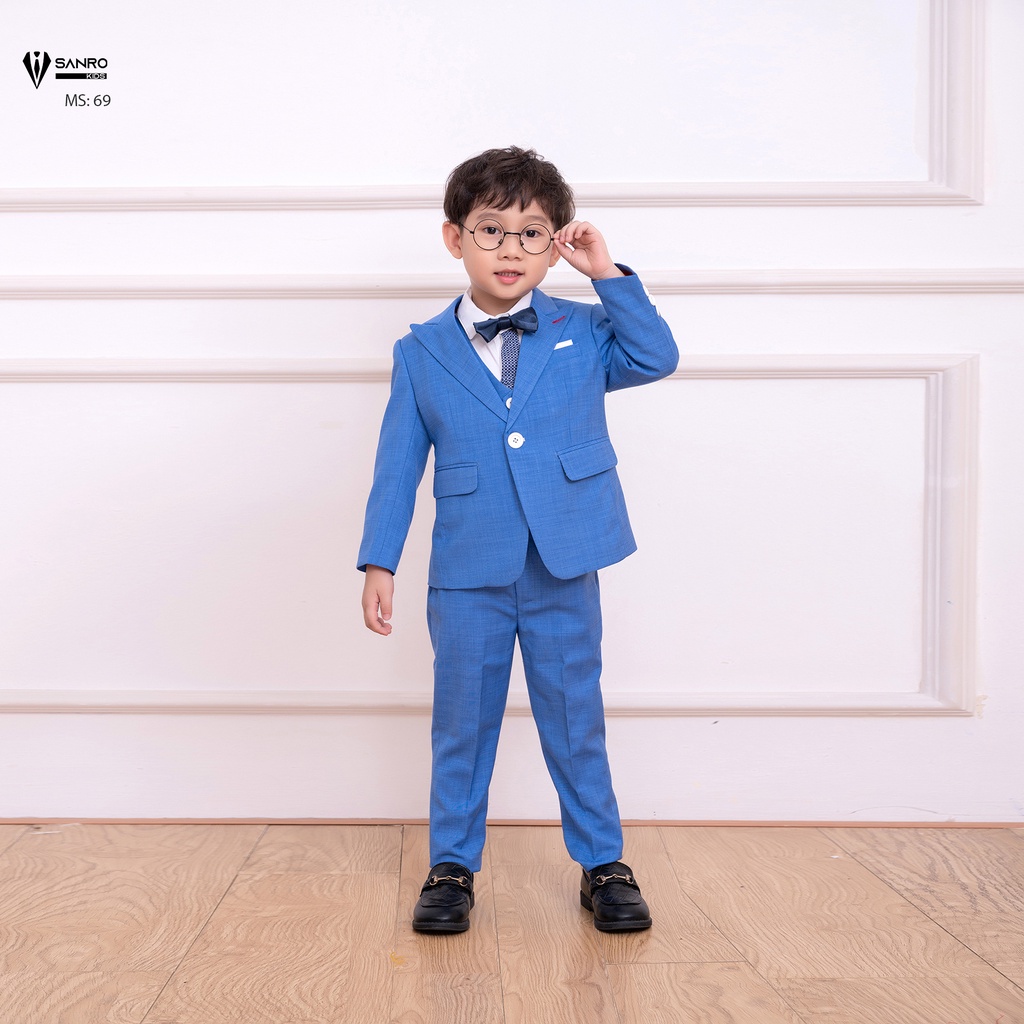 Bộ vest bé trai SANRO KIDS màu xanh sáng
