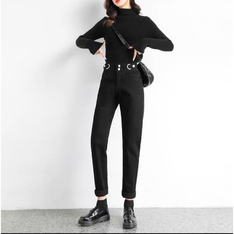 Quần baggy jean nữ  ✈️ FREESHIP ✈️ Quần baggy jean nữ size đại lưng cao kiểu hàng VNXK MS95 thời trang bigsize 2KJean