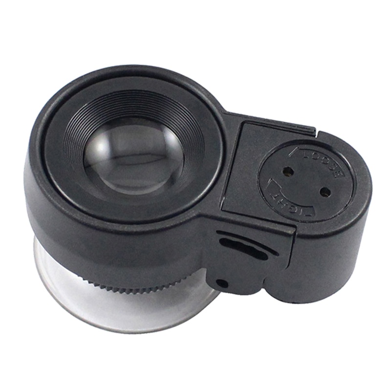 Kính Lúp Mini 45X Kèm 2 Đèn LED Ánh Sáng Trắng Và 1 Kính Phóng Đại Ánh Sáng UV